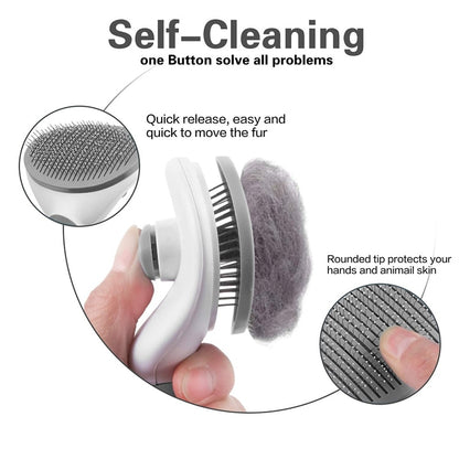 Pamper Pet Pro: Self-Cleaning Pet Grooming Brush